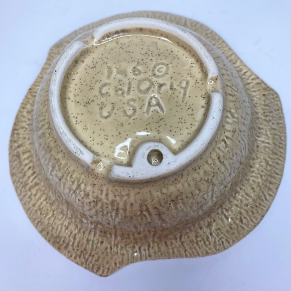 Vintage Pottery Handmade California Original ©️ 146 Gold Peach Bowl Tapered Rare - Picture 3 of 6